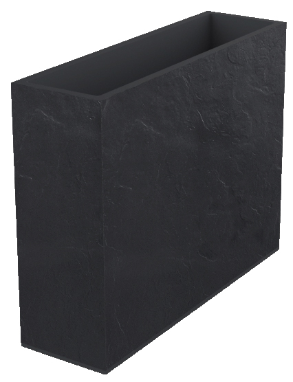 Bac à fleurs muret 100 cm gris anthracite Volcania - EDA